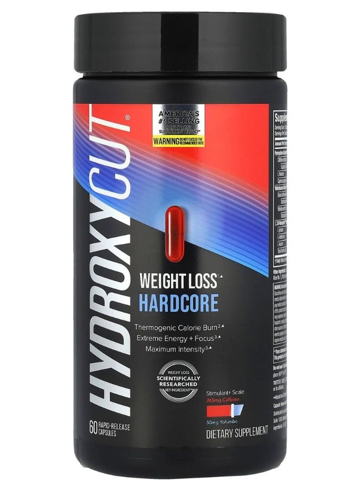Hydroxycut Hardcore 60 Capsules – High Caffeine Energy & Metabolism Support Supplement with Green Coffee Extract - Image 1